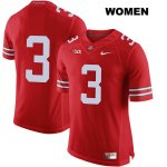 Women's NCAA Ohio State Buckeyes Damon Arnette #3 College Stitched No Name Authentic Nike Red Football Jersey AM20M03EM